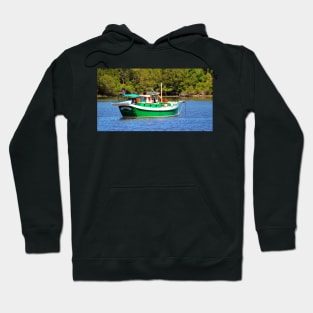 White And Green Boat Hoodie